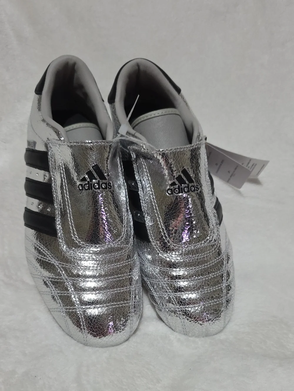 adidas Taekwondo Silver Metallic Women's Sneakers.
